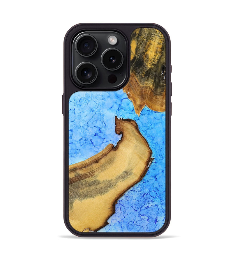 iPhone 15 Pro Wood+Resin Phone Case - Shelley (Watercolor, 698665)