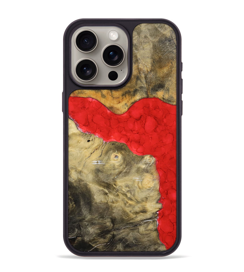 iPhone 15 Pro Max Wood+Resin Phone Case - Sheri (Watercolor, 698668)