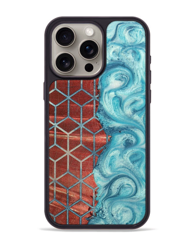 iPhone 15 Pro Max Wood+Resin Phone Case - Maliyah (Pattern, 698694)