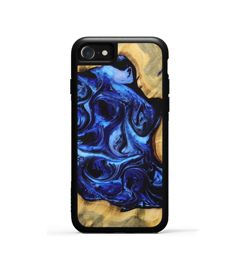 iPhone SE Wood+Resin Phone Case - Pauline (Blue, 698717)