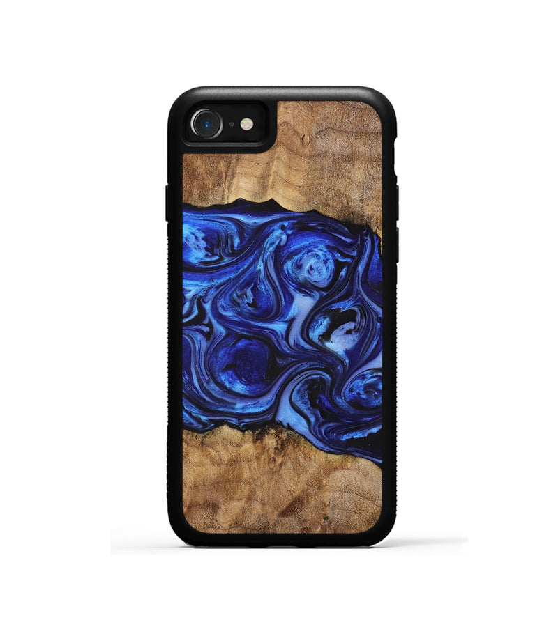 iPhone SE Wood+Resin Phone Case - Sheila (Blue, 698729)