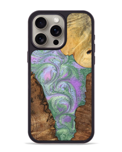 iPhone 15 Pro Max Wood+Resin Phone Case - Glen (Mosaic, 698905)