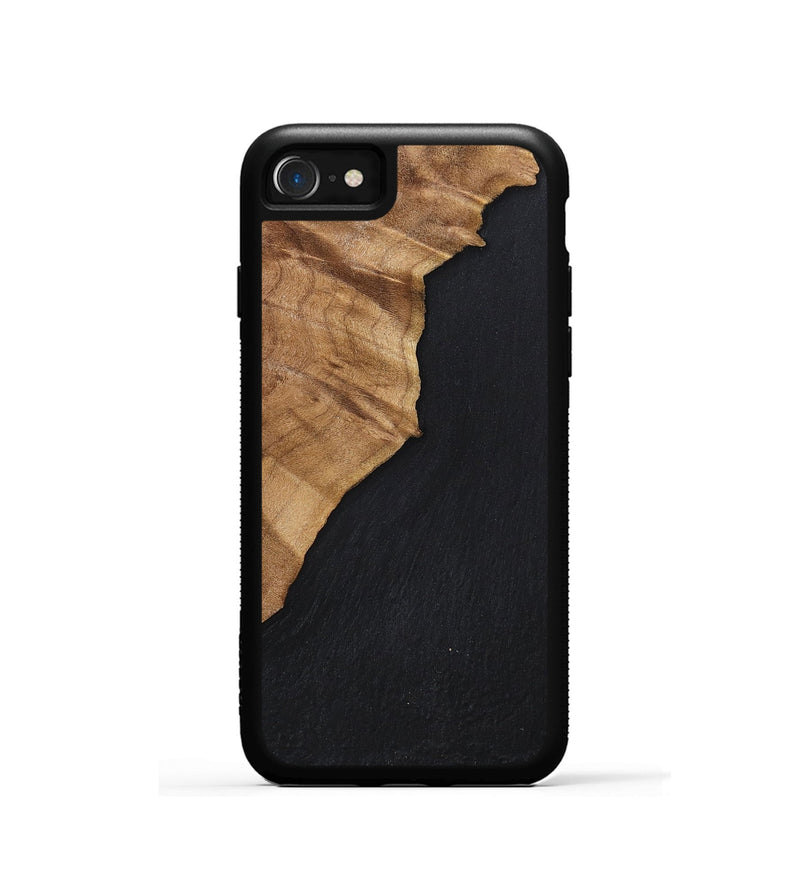 iPhone SE Wood+Resin Phone Case - Cedric (Pure Black, 698923)
