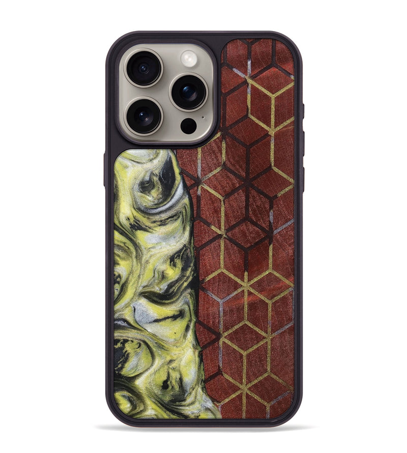 iPhone 15 Pro Max Wood+Resin Phone Case - Karter (Pattern, 698932)