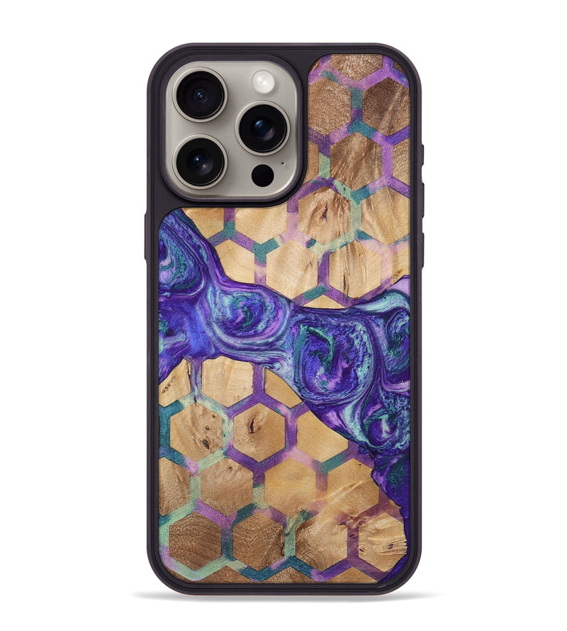 iPhone 15 Pro Max Wood+Resin Phone Case - Major (Pattern, 698935)