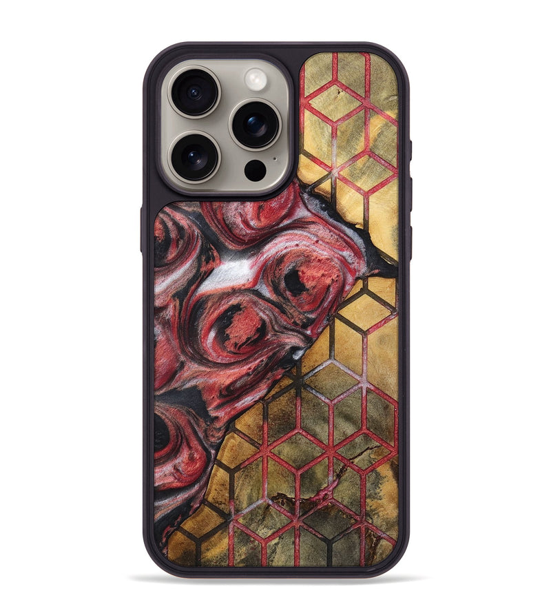 iPhone 15 Pro Max Wood+Resin Phone Case - Isla (Pattern, 698936)
