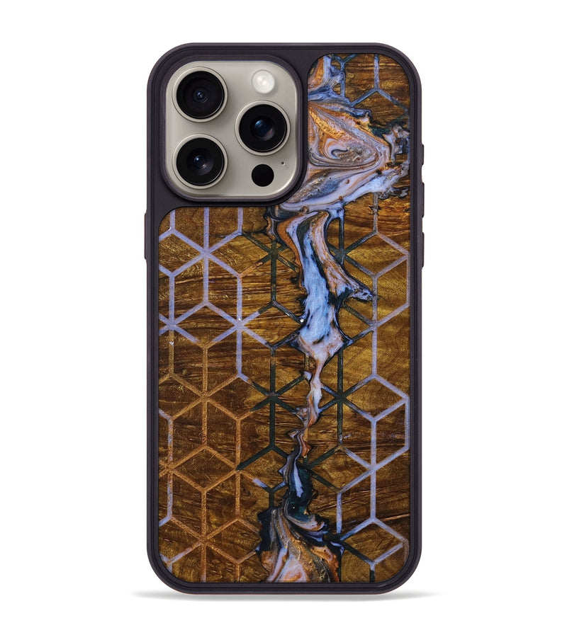 iPhone 15 Pro Max Wood+Resin Phone Case - Jordyn (Pattern, 699054)