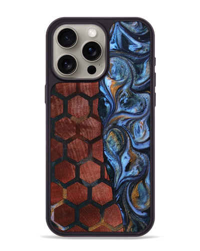 iPhone 15 Pro Max Wood+Resin Phone Case - Mitchell (Pattern, 699056)