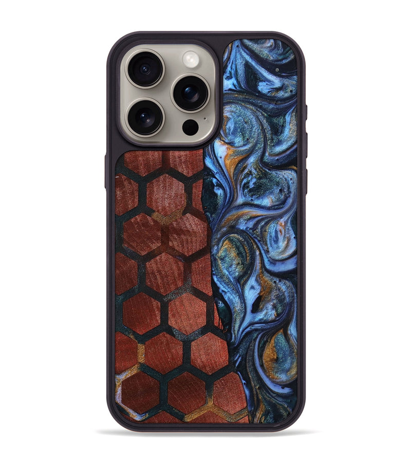 iPhone 15 Pro Max Wood+Resin Phone Case - Mitchell (Pattern, 699056)