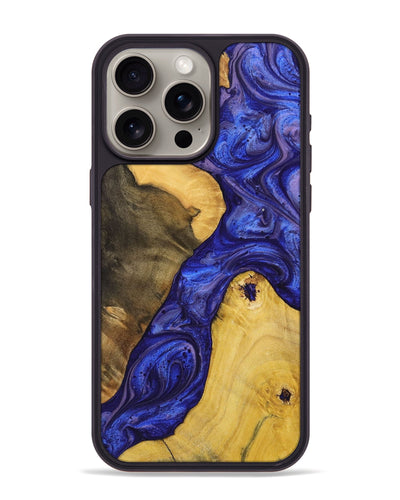 iPhone 15 Pro Max Wood+Resin Phone Case - Adrienne (Purple, 699094)