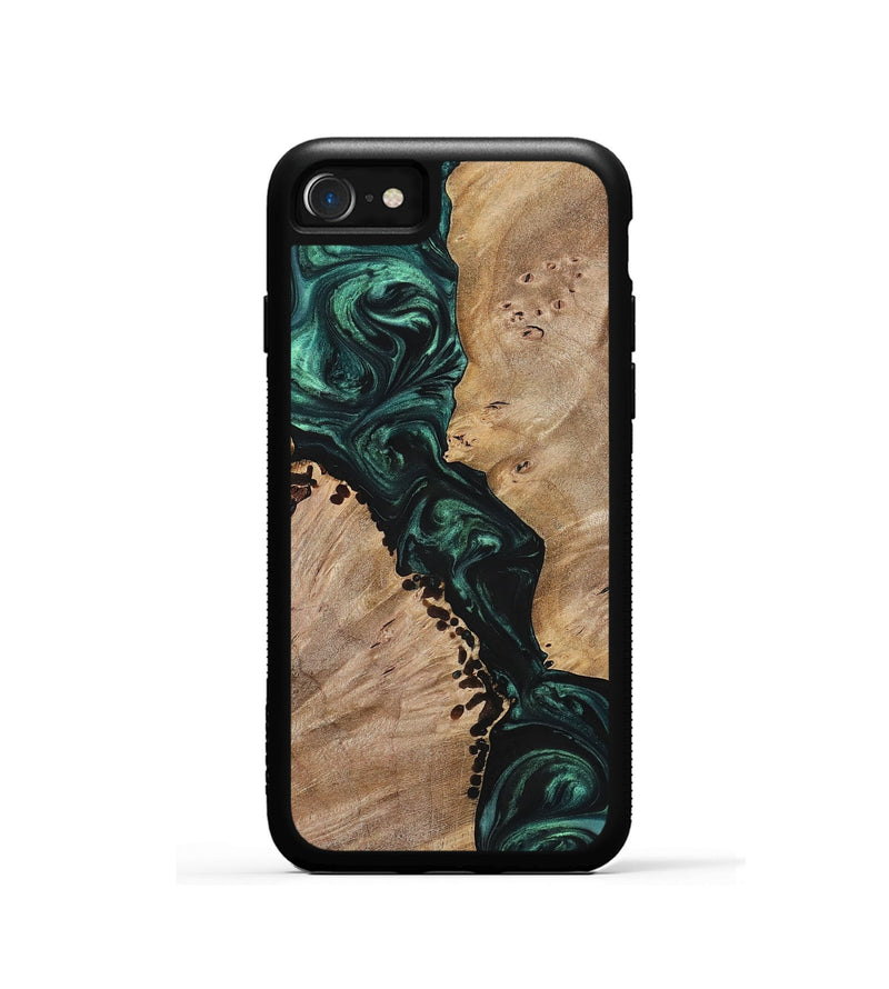 iPhone SE Wood+Resin Phone Case - Nelson (Green, 699111)