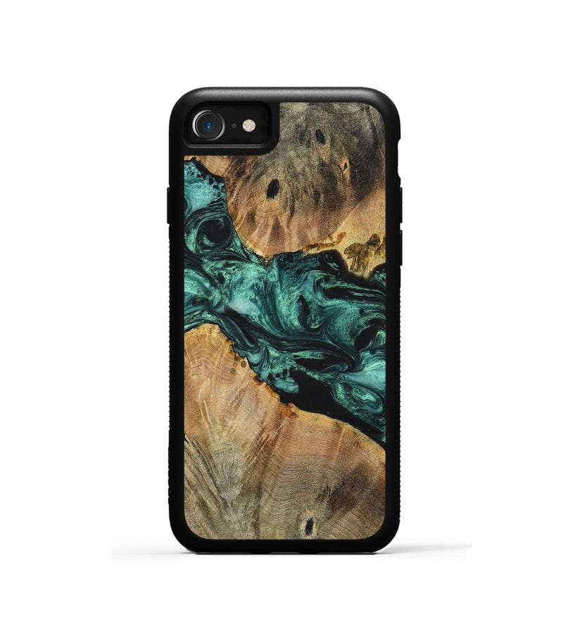 iPhone SE Wood+Resin Phone Case - Kellan (Green, 699113)