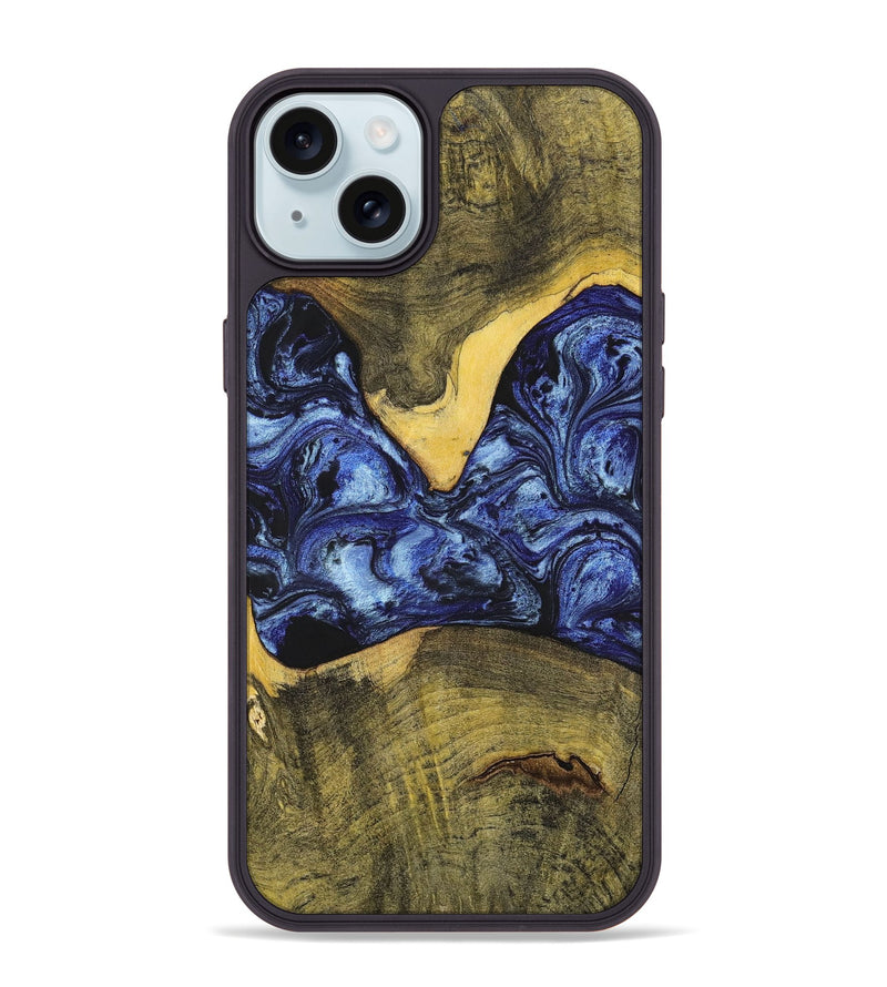 iPhone 15 Plus Wood+Resin Phone Case - Josue (Blue, 699140)