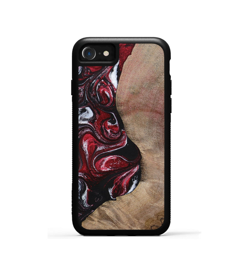 iPhone SE Wood+Resin Phone Case - Larry (Red, 699155)