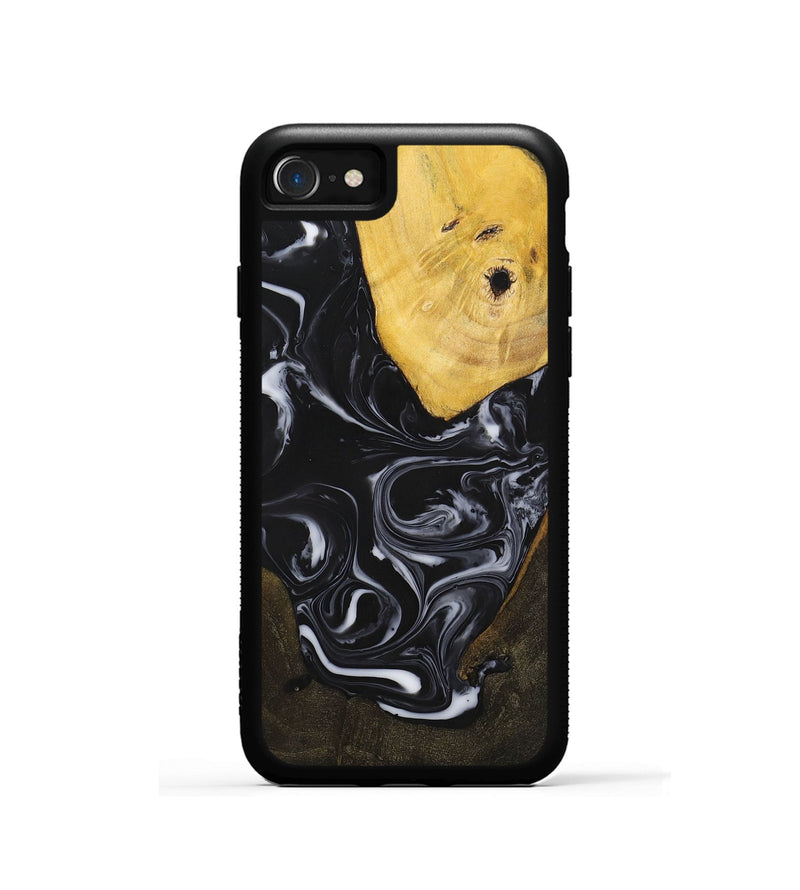 iPhone SE Wood+Resin Phone Case - William (Black & White, 699551)