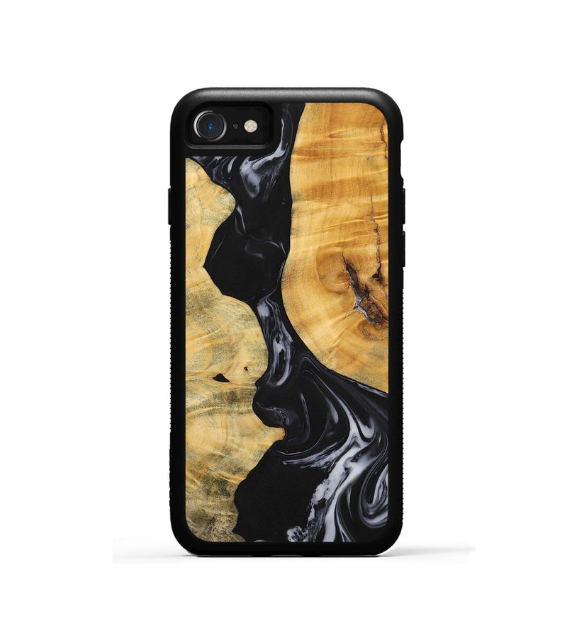 iPhone SE Wood+Resin Phone Case - Jasmine (Black & White, 699555)