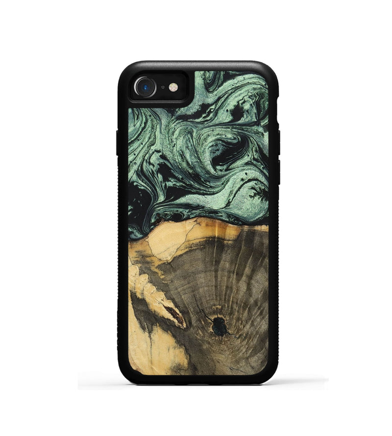 iPhone SE Wood+Resin Phone Case - Stella (Green, 699559)