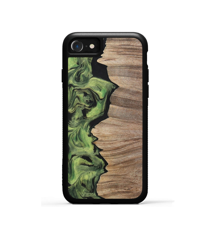 iPhone SE Wood+Resin Phone Case - Lizbeth (Green, 699566)