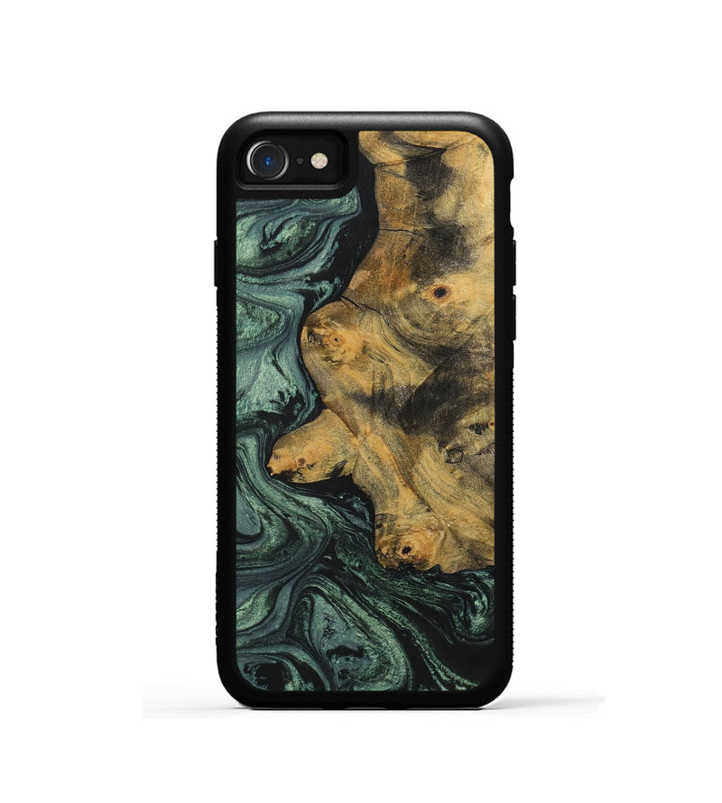 iPhone SE Wood+Resin Phone Case - Jim (Green, 699567)