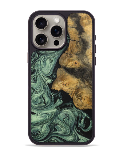 iPhone 15 Pro Max Wood+Resin Phone Case - Gunnar (Green, 699573)