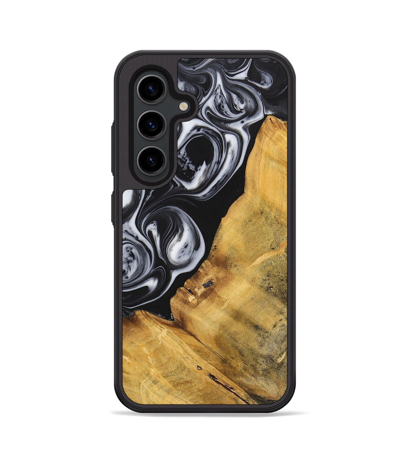 Galaxy S24 Wood+Resin Phone Case - Sierra (Black & White, 699582)