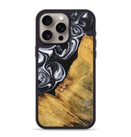 iPhone 15 Pro Max Wood+Resin Phone Case - Sierra (Black & White, 699582)