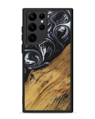 Galaxy S22 Ultra Wood+Resin Phone Case - Marlene (Black & White, 699590)
