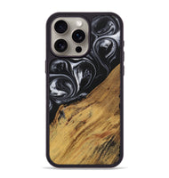 iPhone 15 Pro Max Wood+Resin Phone Case - Marlene (Black & White, 699590)