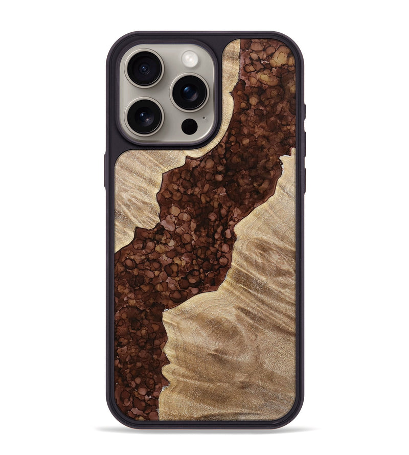 iPhone 15 Pro Max Wood+Resin Phone Case - Kizzy (Watercolor, 699702)