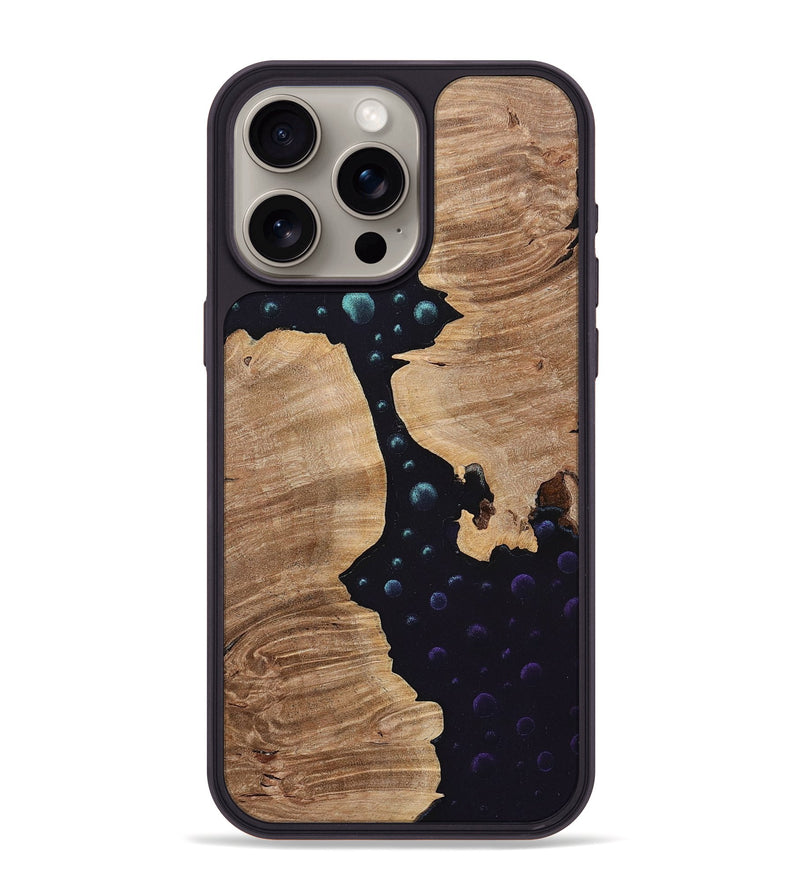 iPhone 15 Pro Max Wood+Resin Phone Case - Nancy (Pattern, 699715)