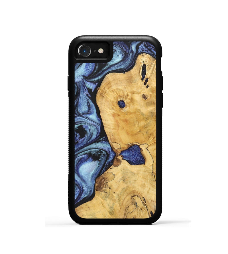 iPhone SE Wood+Resin Phone Case - Lane (Blue, 699782)