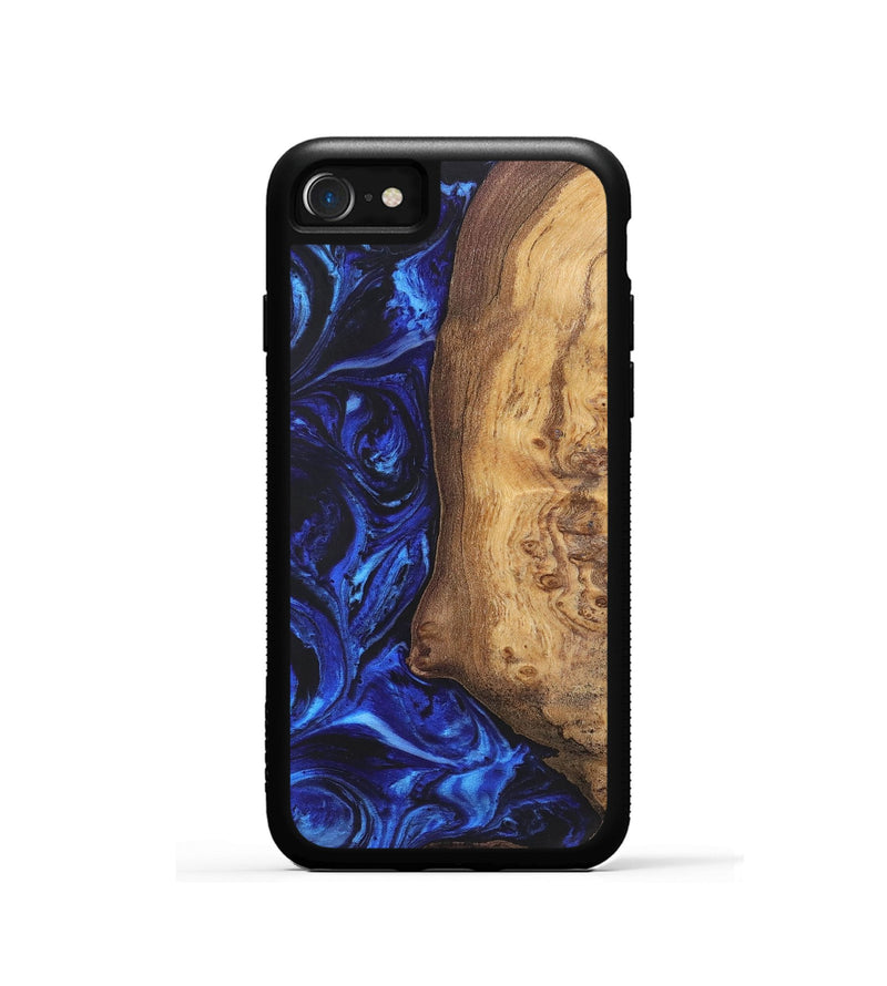 iPhone SE Wood+Resin Phone Case - Joshua (Blue, 699784)