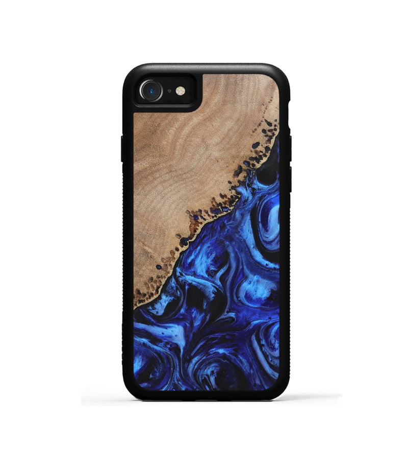 iPhone SE Wood+Resin Phone Case - Lela (Blue, 699786)