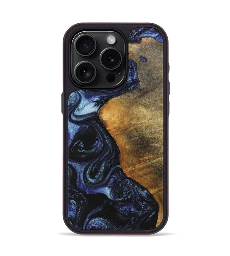 iPhone 15 Pro Wood+Resin Phone Case - Faith (Blue, 699792)