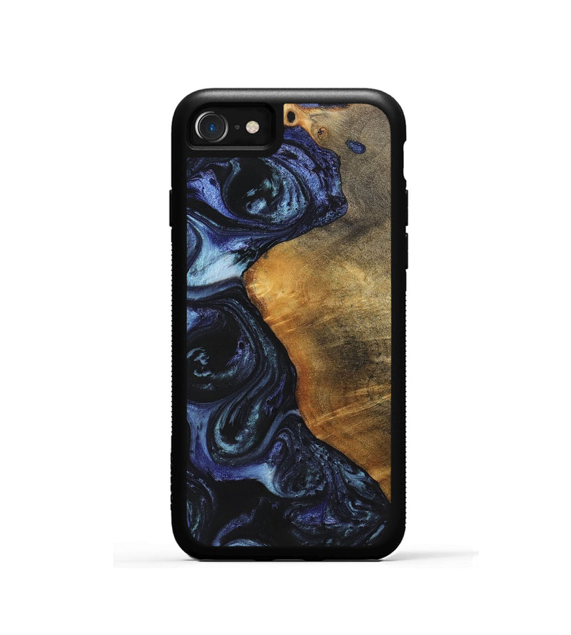 iPhone SE Wood+Resin Phone Case - Faith (Blue, 699792)