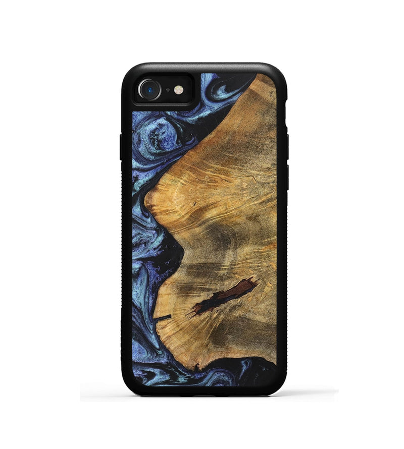 iPhone SE Wood+Resin Phone Case - Kamryn (Blue, 699801)