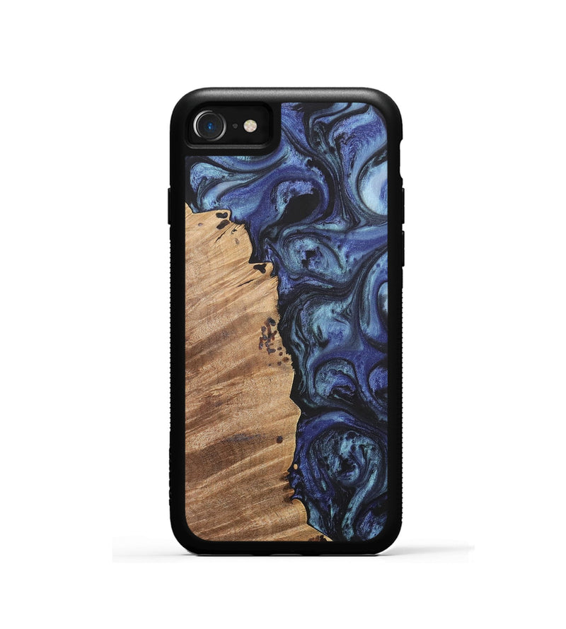 iPhone SE Wood+Resin Phone Case - Wendell (Blue, 699817)