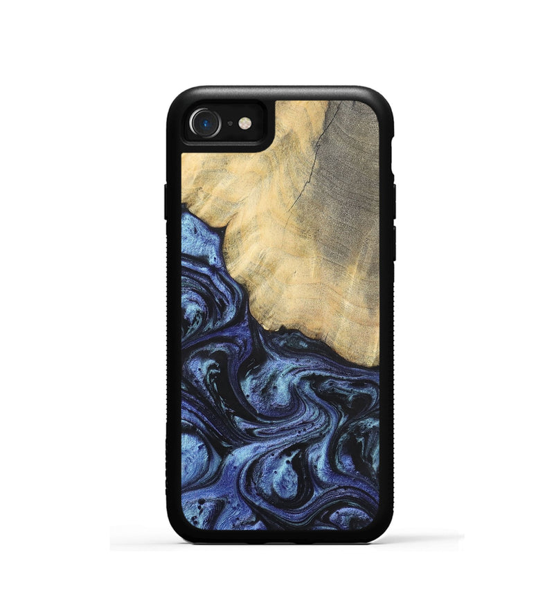 iPhone SE Wood+Resin Phone Case - Francisco (Blue, 699827)