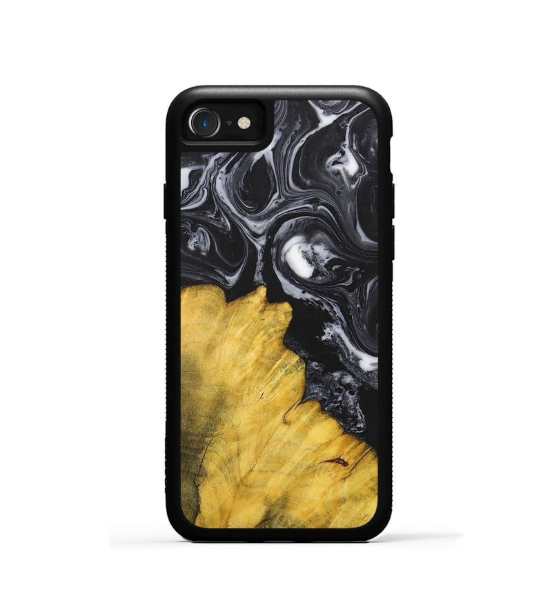 iPhone SE Wood+Resin Phone Case - Marcella (Black & White, 699861)
