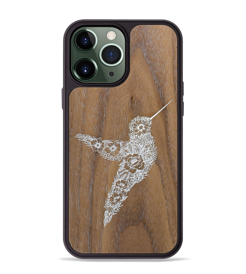 iPhone 13 Pro Max Wood+Resin Phone Case - Hover In The Moment - Walnut (Curated)