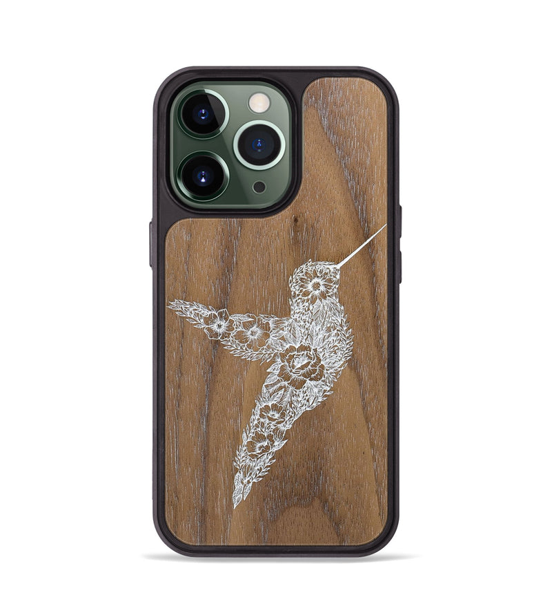 iPhone 13 Pro Wood+Resin Phone Case - Hover In The Moment - Walnut (Curated)