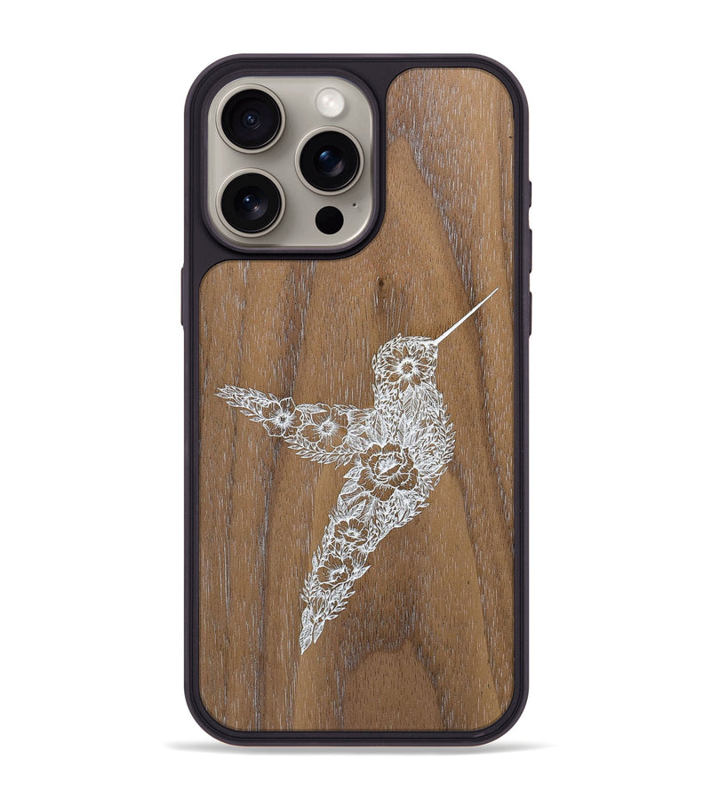iPhone 15 Pro Max Wood+Resin Phone Case - Hover In The Moment - Walnut (Curated)