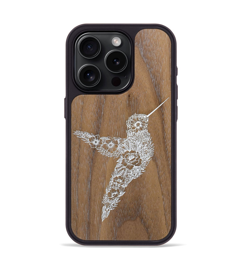 iPhone 15 Pro Wood+Resin Phone Case - Hover In The Moment - Walnut (Curated)