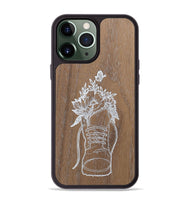 iPhone 13 Pro Max Wood+Resin Phone Case - Wildflower Walk - Walnut (Curated)