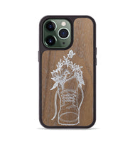 iPhone 13 Pro Wood+Resin Phone Case - Wildflower Walk - Walnut (Curated)