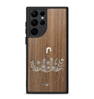 Galaxy S22 Ultra Wood+Resin Phone Case - No Rain No Flowers - Walnut (Curated)