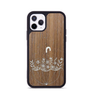 iPhone 11 Pro Wood+Resin Phone Case - No Rain No Flowers - Walnut (Curated)