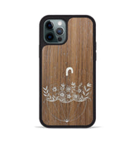 iPhone 12 Pro Wood+Resin Phone Case - No Rain No Flowers - Walnut (Curated)
