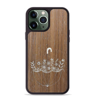 iPhone 13 Pro Max Wood+Resin Phone Case - No Rain No Flowers - Walnut (Curated)