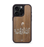 iPhone 15 Pro Wood+Resin Phone Case - No Rain No Flowers - Walnut (Curated)